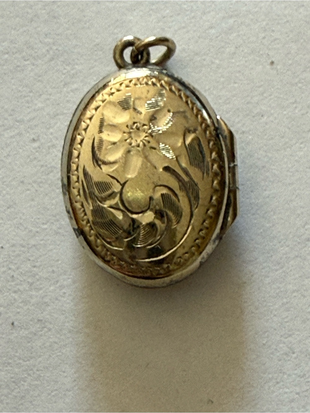 Vintage Sterling Floral Oval Locket Pendant by Burkhardt 1950’s